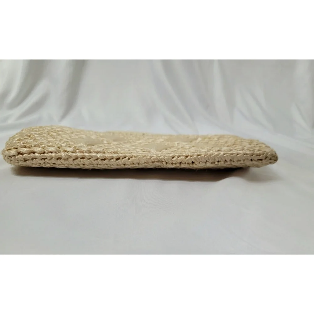 Vintage Raffia Handbag Expressly For Simon Made In Japan 1960's Kiss‎ Lock Purse - Picture 6 of 8